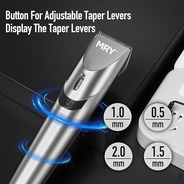MRY CORDLESS HAIR CLIPPERS FOR BARBER CLIPPERS PROFESSIONAL WATERPROOF LCD HAIR CLIPPERS STAINLESS STEEL BLADE USB RECHARGEABLE FOR MEN WOMEN HAIR CUTTING (SILVER COLOR)