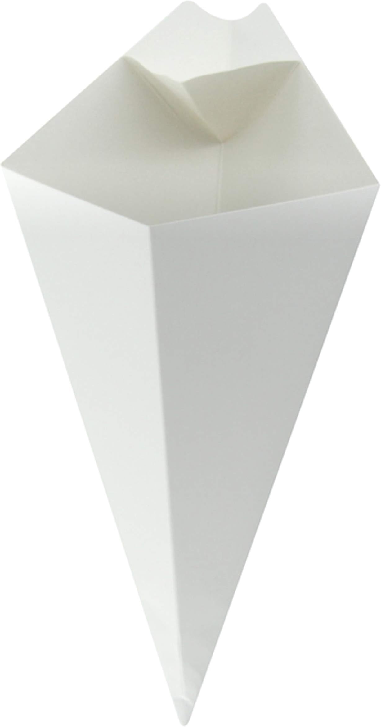 PacknWood210CONFR3WH - Paper Cone Cup - White Paper Cones with Built in Dipping Sauce Compartment - Grease-Resistant, and Leak-Proof - Finger Food Cones - (14oz Capacity) (11 x 6.5in) (Pack of 500)