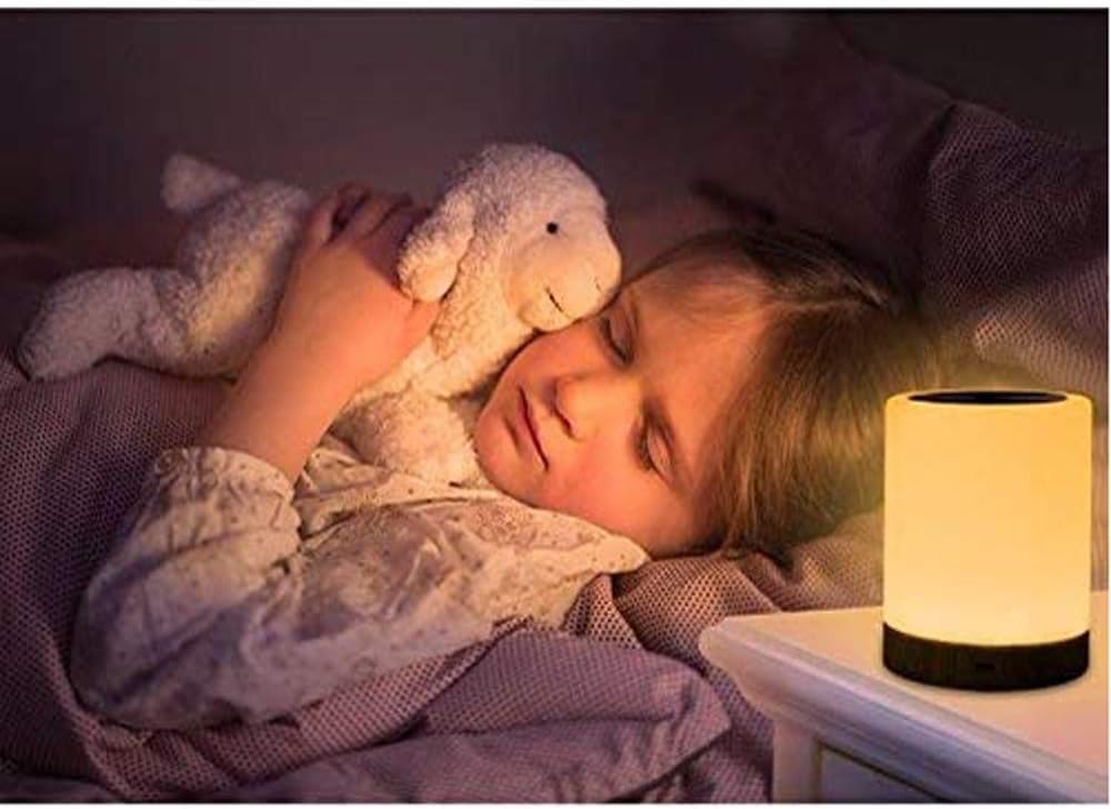 ROYFACC Night Light Touch Sensor Lamp Bedside Table Lamp for Kids Bedroom Rechargeable Dimmable Warm White Light + RGB Color Changing: Home Improvement