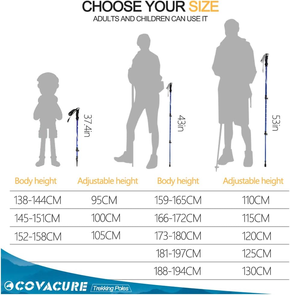 Trekking Poles Collapsible Hiking Poles - 2 Pack Aluminum Alloy 7075 Walking Poles, Quick Adjustable Lock System & Ultralight Poles for Hiking, Camping : Sports & Outdoors