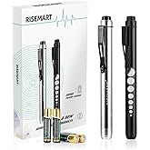 Medical Penlight RISEMART Nurse Diagnostic Reusable LED Pen and Light with Pupil Gauge Measurements for Nursing Students Doct