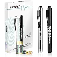 Medical Penlight RISEMART Nurse Diagnostic Reusable LED Pen and Light with Pupil Gauge Measurements for Nursing Students Doct