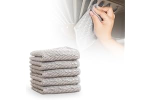 Cecurpo Multipurpose Wire Dishwashing Rags, 2024 New Multipurpose Wire Dishwashing Rags for Wet and Dry, Reusable Premium Metal Scrubbing Pads Sponge Clean Tool for Home Kitchen (5)