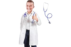 BOMLY Lab Coat for Kids - White Doctor Coat with Stethoscope Toys Kids Vet Coat, Doctor Dress Up Costume for Boys Girl