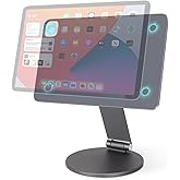 SunFunUSA Upgraded Magnetic Tablet Stand for iPad Pro 12.9 Inch 360° Adjustable Rotating Desktop Holder Stand for Apple iPad Pro 12.9 Inch 3rd/4th/5th/6th, Foldable, Premium Aluminium, Space Gray