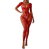 Buitifo Women Lingerie Bodystocking Sexy Bodysuit Fishnet Tights Playsuit Nightwear