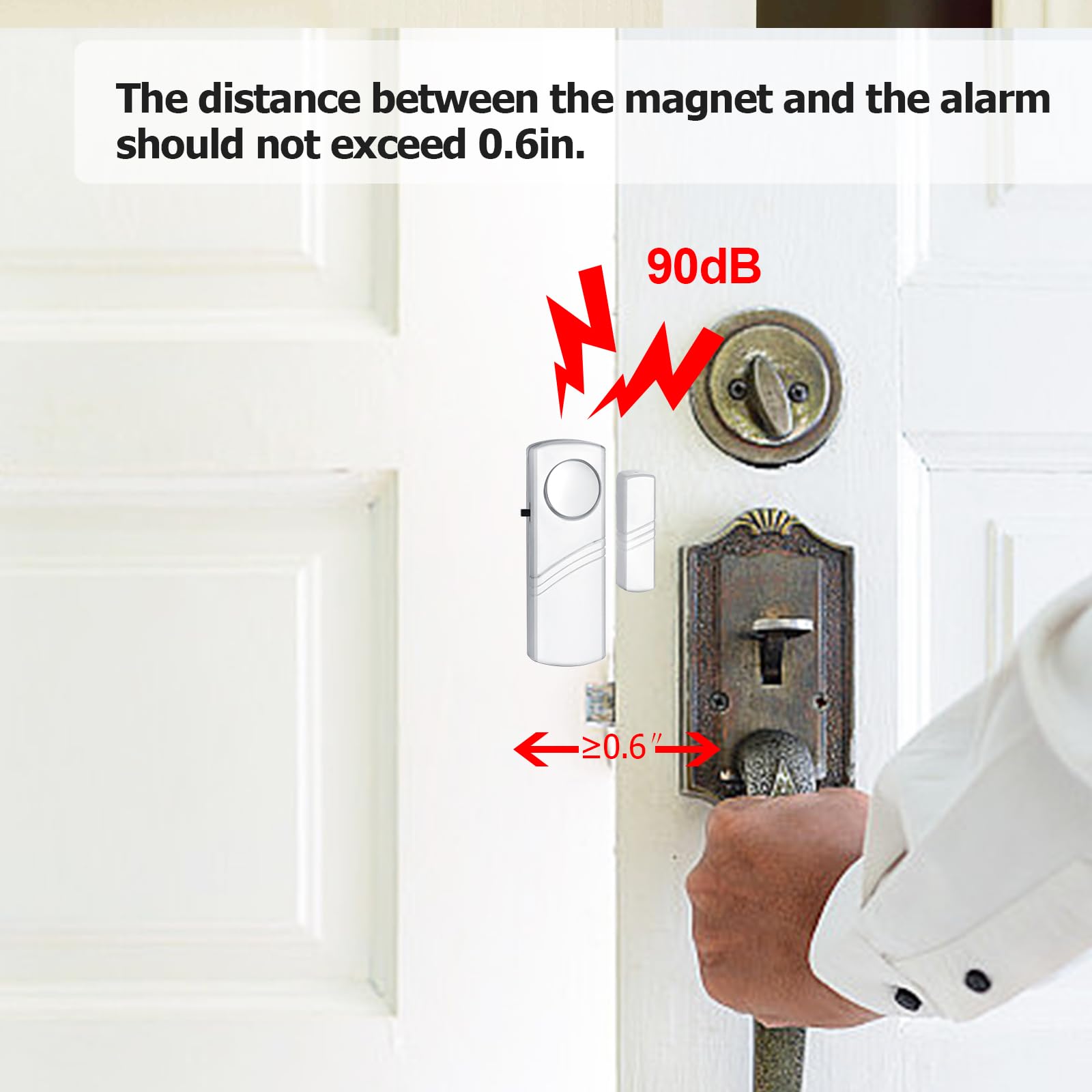 Security Door Window Alarm, Wireless Sensor Door Window Burglar Alarm, Door Alarms for Kids Safety, Easy Installation Doorbell Alarms for Office House Window Pool (4 Pack)