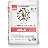 King Arthur, 100% Organic All-Purpose Flour Unbleached, Non-GMO Project Verified, No Preservatives, 5 Pounds (Pack of 6)