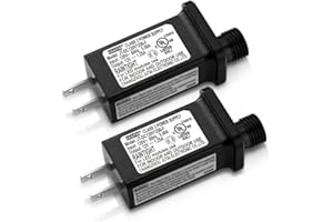 MOUKEREN 2 Pieces LED Transformer Replacement Class 2 Power Supply for Christmas String Light Inflatable Decorations LED Controller IP44 Waterproof Low Voltage Transformer US Power Adapter