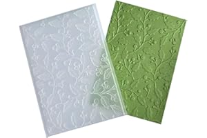 Arbuya 3D Berry Branch Plastic Embossing Folders for Card Making or Journaling Holly Foliage Leaves Embossing Folder for Paper Crafting