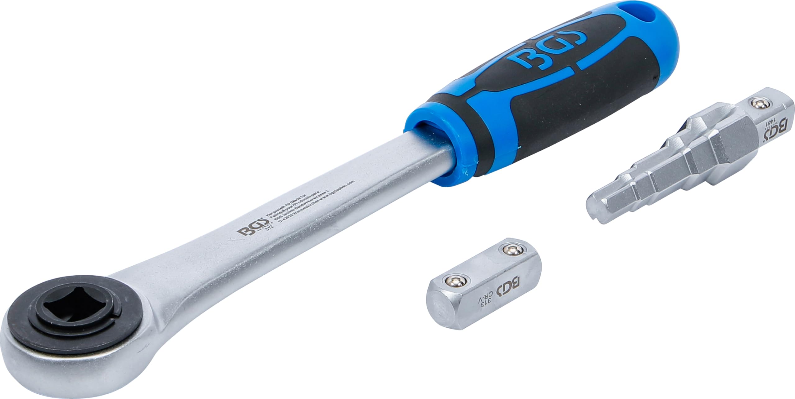 BGS 314 | Push-through Ratchet with Adaptor and Step Wrench | internal square 12.5 mm (1/2")