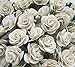 50 Pcs Mini White Rose Mulberry Paper Flower 20 mm Scrapbooking Wedding Doll House Supplies Card Project