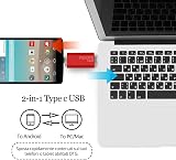 POHOVE 64GB USB C Memory Stick Type C OTG Flash Drive 2-in-1 Pendrive Red view 3