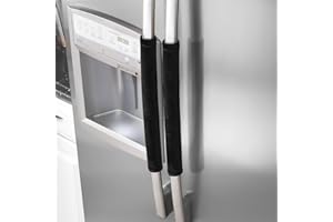 OUGAR8 Refrigerator Door Handle Covers,Keep Your Kitchen Appliance Clean from Smudges,Fingertips,Drips&Food Stains,Perfect for Dishwashers(12" L3.75 W, Black)