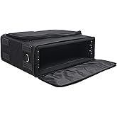 Sound Town Portable 3U Rack Bag, Soft Rack Case with 14" Rackable Depth, Plywood Rack Frame, Shoulder Strap, Accessory Pocket (STRB-316B)