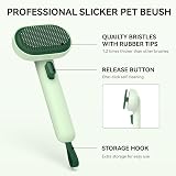 Aumuca Cat Brush for Long or Short Haired Cats Forest Green De-Shedding Tool view 3