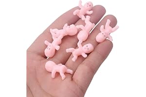 JUXINGDAZYF Plastic Babies for Baby Shower Game, 60PCS Tiny Plastic Babies Mini Babies Figurines Small King Cake Babies Bulk for Ice Cube My Water Broke Baby Shower Games