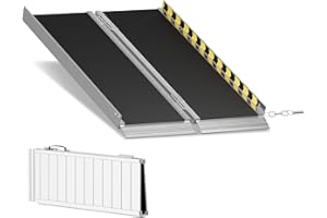 RexTact Portable Wheelchair Ramp 3FT,800LBS Capacity Handicap Ramp for Home,Wheel Chair Ramp for Home Steps,Non-Slip Aluminum Folding Threshold Wheelchair Ramp for Doorways,Curbs,Stairs