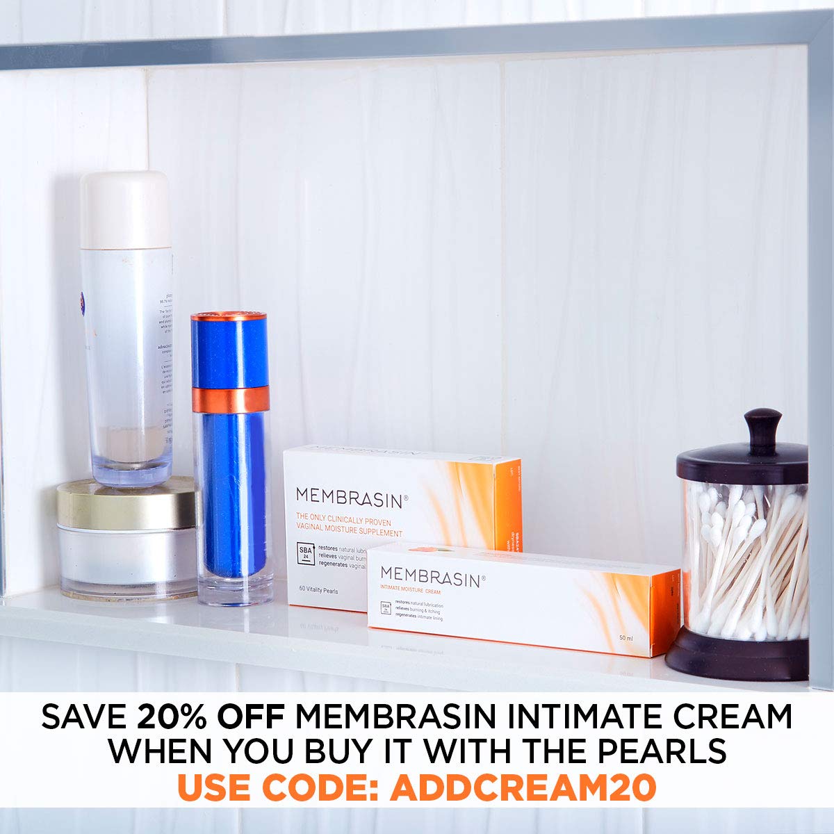 Membrasin Feminine Moisturizer Supplement for Dryness - 100% Natural Daily Take Orally Clinically Proven to Help Restore Moisture - Relieves Dry Feminine Area Burning & Itching for Women & Menopause : Beauty