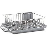 Farberware 3-Piece Dish Drying Rack Set Rust-Resistant Gray | Efficient Self-Draining Design, Rust-Resistant Construction, Perfect for Countertop Drying, Easy to Clean
