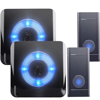 Waterproof Wireless Doorbell EU Plug 300M Range Smart Home Door Bell 52 Chime Ring Battery Button AC Receiver LED Light