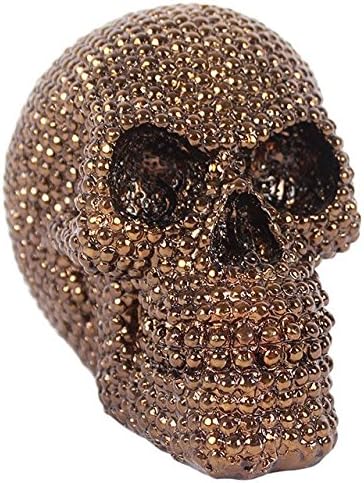 Gothic GTH004G Damien Hirst Type Jewelled Studded Gold Skull 12cm