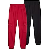 Quad Seven Active Toddler Boys Sweatpants - 2 Pack Fleece Cargo Boys Athletic Jogger Pants and Basic Sweatpants (Sizes: 2T-7)