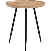 MH London Side Table - Dilan Tri Pin Small Table. Exclusively Designed Hand-Crafted Small Nightstand. Solid Wood Round End Ta