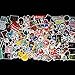 SupplyPro 100PCs Waterproof Graffiti Stickers - Random Style Mix Lot Fashion Unique Stickers for Suitcase Skateboard Snowboarding Helmet Luggage Guitar Car Bike Bicycle Laptops(E)