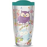 FREEHEART Tree Owls 22oz Tumbler with Teal Lid