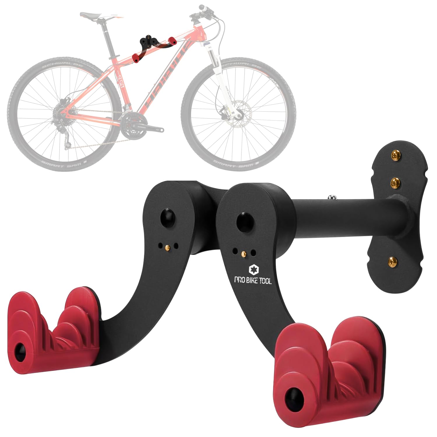 PRO BIKE TOOL Bike Wall Mount - Horizontal Indoor Bike Rack for 1 Bicycle - Bike Rack for Garage - Safe and Secure Bike Hook for Road, Mountain or Hybrid Bikes - Bike Hanger, Bicycle Storage