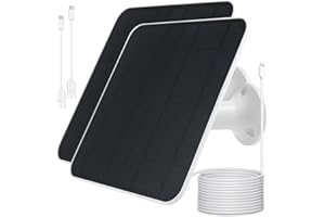 MYTIONS Solar Panel Charger Compatible with Eufycam 2C/2C Pro/E40/E20/2/2 Pro/E, 5V 5W Continuously Charging, 9.8ft Cable, Weatherproof (2Pack)