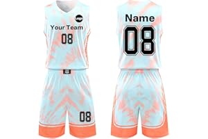 Macchiole Personalized Basketball Jersey for Kids Youths Adults Custom Basketball Jerseys Set with Any Number Name Team Logo