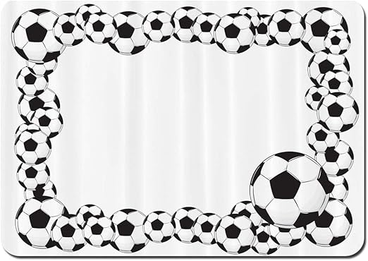 LiminiAOS Personalisierte Badematte, Monochrome Fußball-Rahmen-Muster