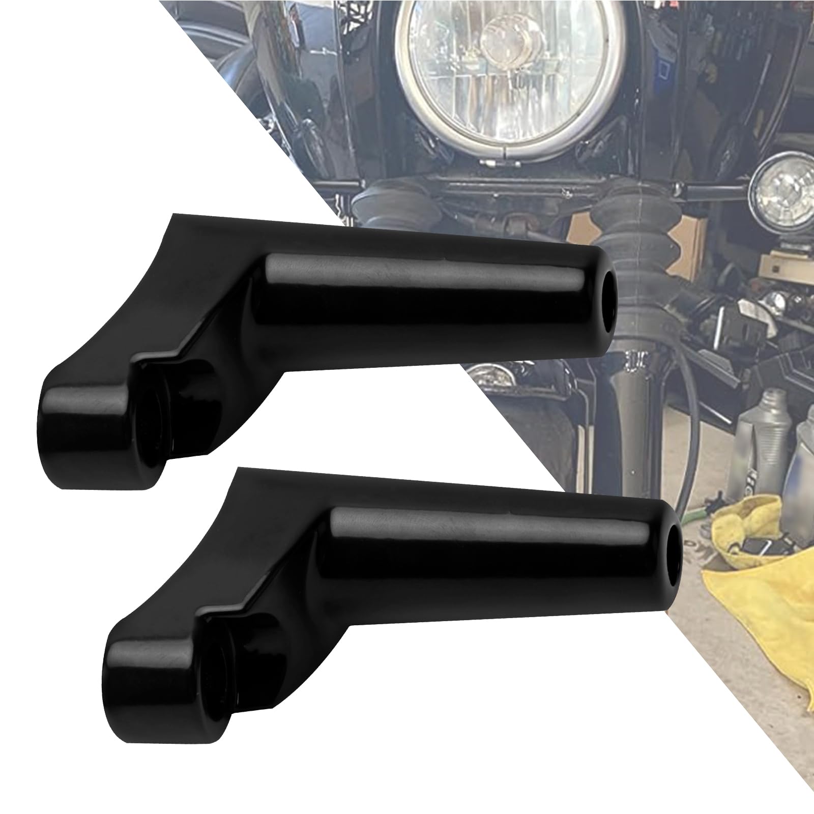 Photo 1 of HDBUBALUS Motorcycle Front Turn Signal Mounts Relocation Kit Fit for Harley XL Sportster 883 1200 1988-up Dyna FXR 1991-2005 (Black)