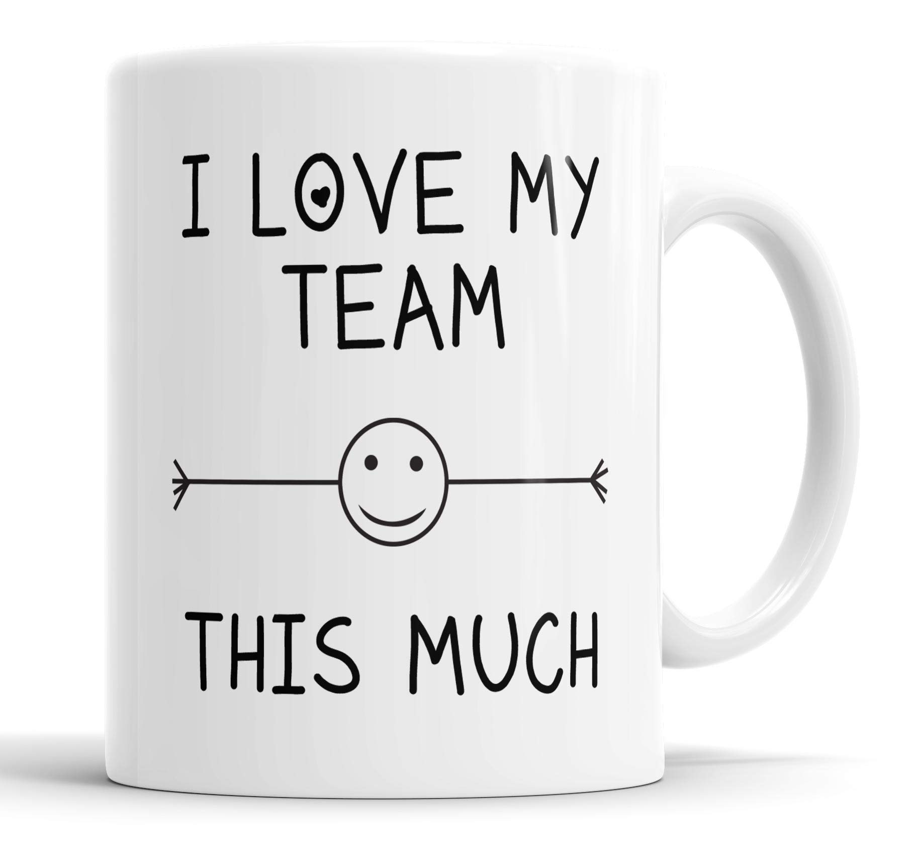 Faithful Prints Coworker Mug I Love My Team This Much Mug – Funny Team Gift, Employee, Coworker, Team Member, Novelty, Office Cup for Colleagues and Boss - 11oz Ceramic Mug