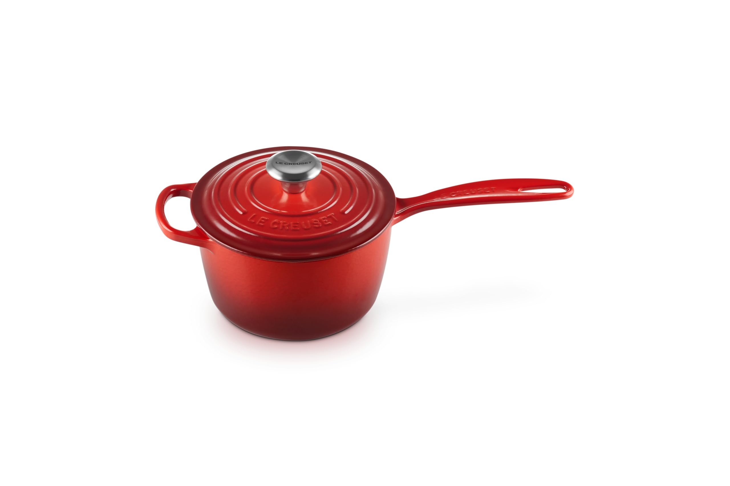 Le Creuset Signature Enamelled Cast Iron Saucepan, for All Hob Types, 16 cm, 1.2 litres, Cerise