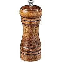 UMIKAkitchen Kitchen Pepper Mill Solid Wood Body with Adjustable Grinder, 5-Inch, MY#8F, 5inch-YM02