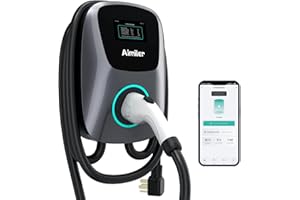 Aimiler EV Charger Level 2, 48A 240V 11.5KW Smart Electric Vehicle Charger with NEMA 14-50P, 25ft-Cable ETL UL Listed Indoor/Outdoor Car Charging Station with App, Wi-Fi and Bluetooth Enabled EVSE
