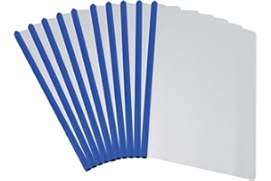 PATIKIL Clear Report Covers with Sliding Bar, 10 Pcs 15mm Slide-Grip Resume Covers 135 Sheets Capacity, A4 Presentation Folde