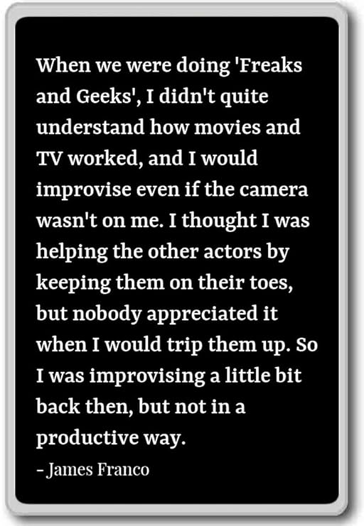 Imán para nevera con cita de James Franco, negro: Amazon.es: Hogar