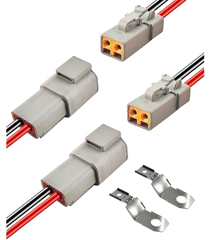 Deutsch DTP 2-Pin Connector Plug Kit – 14-12 AWG Gold Contacts – DTP04-2P