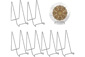 Tongyuyan 6 Pack 8 Inch Plate Stands for Display,Book Display Stand,Black Metal Decorative Plate Stand,Small Easels for Display,Suitable for Books, Desktop Art, Images, Photos,and Collages