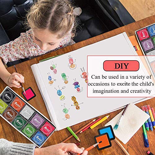 WeLiu Craft Ink Pad Stamps,Washable 20 Colors Rainbow Finger Ink Pad for Kids (Pack of 20)