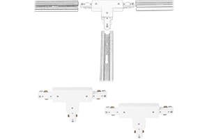 SKIVTGLAMP H Track T Connector for Halo Track System Connection 3-Way T Connector T-Connector(L/R),2-Pack,White