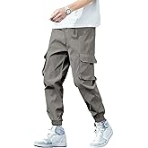 HOTake Men's Stretch Cotton Cargo Pants Elastic Waist Cargo Joggers