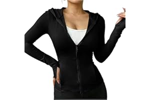 Women Lightweight UPF 50+ Athletic Jacket, Hooded Sun Shirts Long Sleeve Sun Protection Zipper Hoodie with Thumb Hole