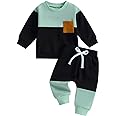 kacubwyy Toddler Baby Boy Outfits Long Sleeve Pocket Pull On Sweatshirt Solid Pants Infant Fall Winter Clothes Set