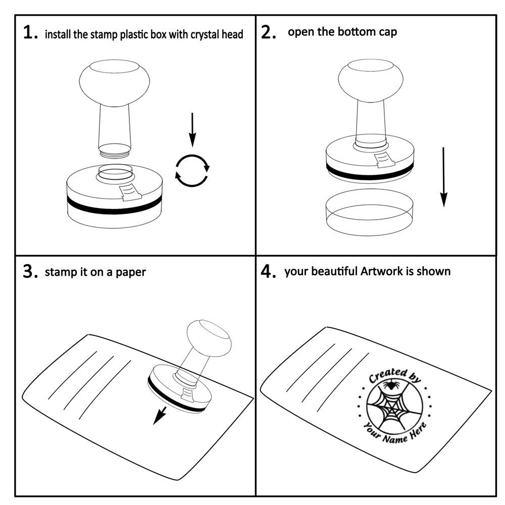 Custom Spider Web Created By Stamp Personalized Self Inking Design Rubber Stamper Card Making Name Text