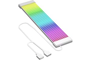 VBESTLIFE Flex RGB Cable Cover Kit, ARGB PSU Cable Extension with 5V 3 Pin Sync, RGB Lighting Kit for PC Motherboard Graphics